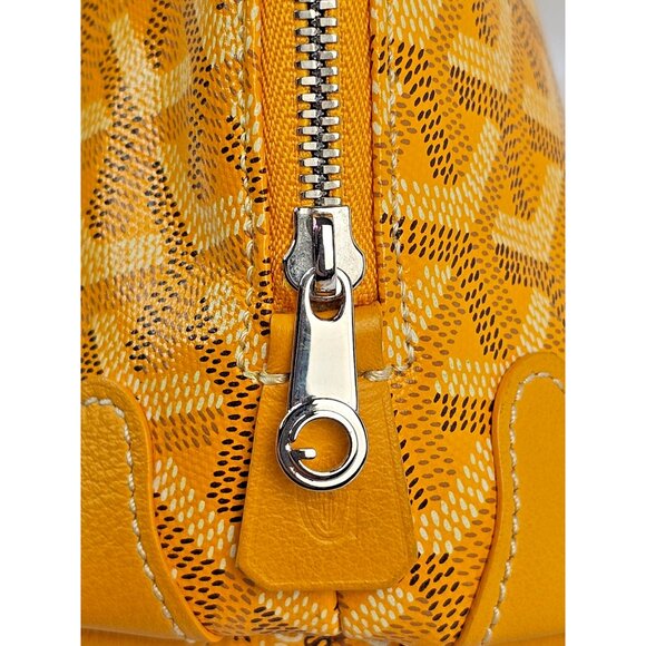 GOYARD Vendome Cosmetic Pouch Zip Gold Yellow + Dust Bag Tags - Picture 7 of 16